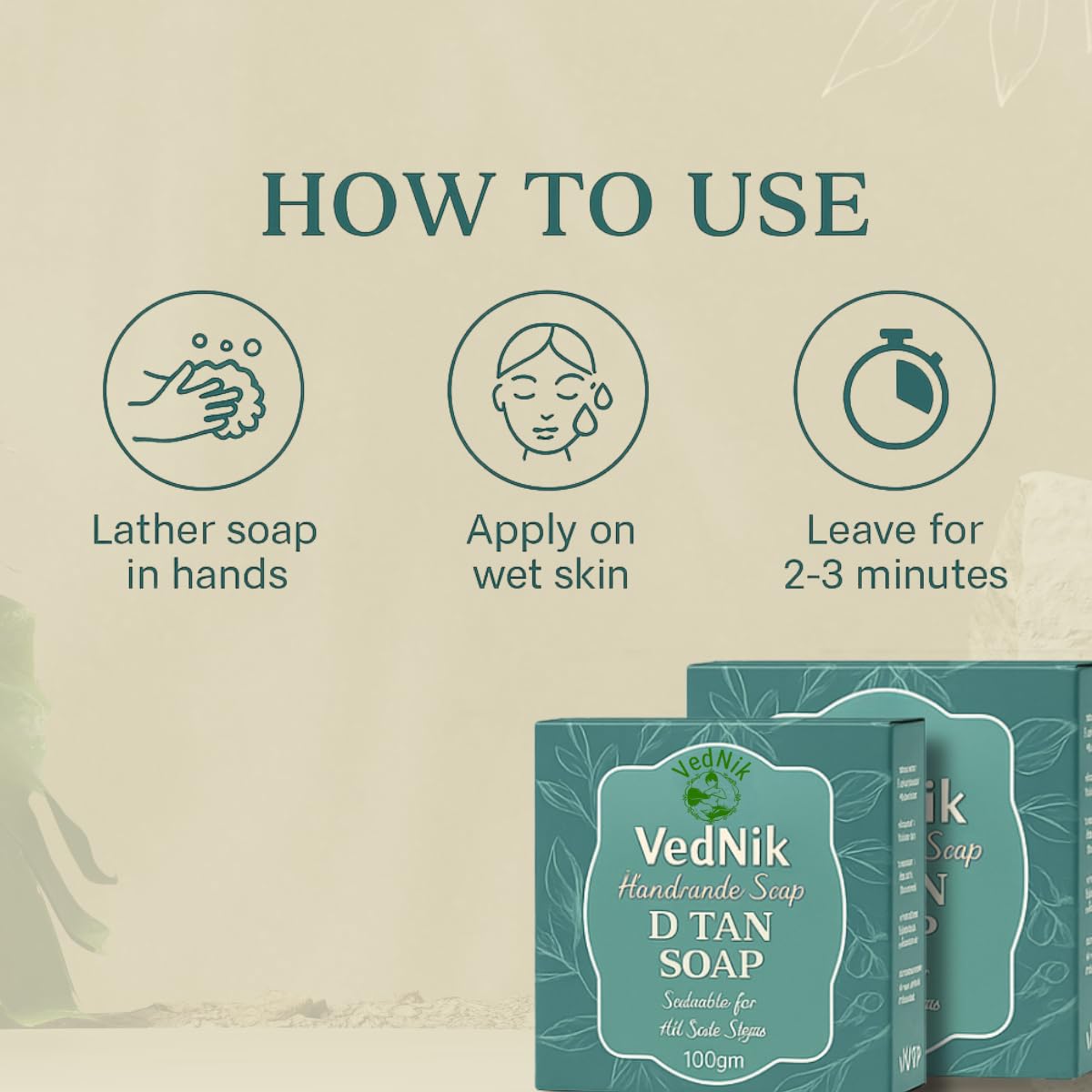 VedNik De-Tan Herbal Soap Paraben-Free | 100g