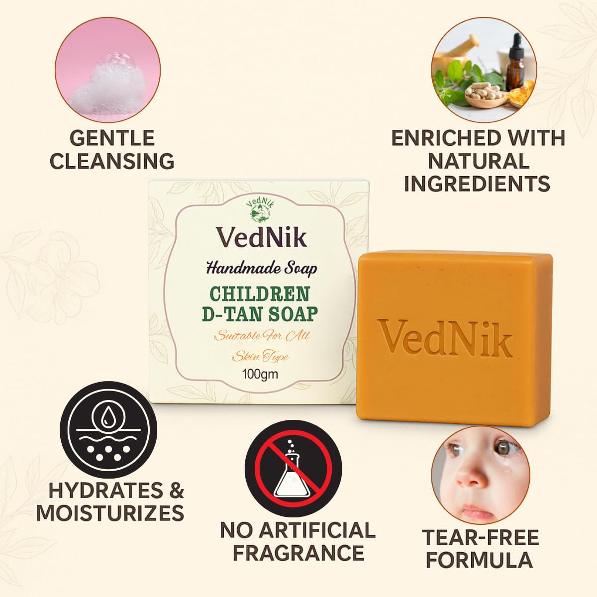 VedNik Kids D-Tan Handmade Soap | 100g
