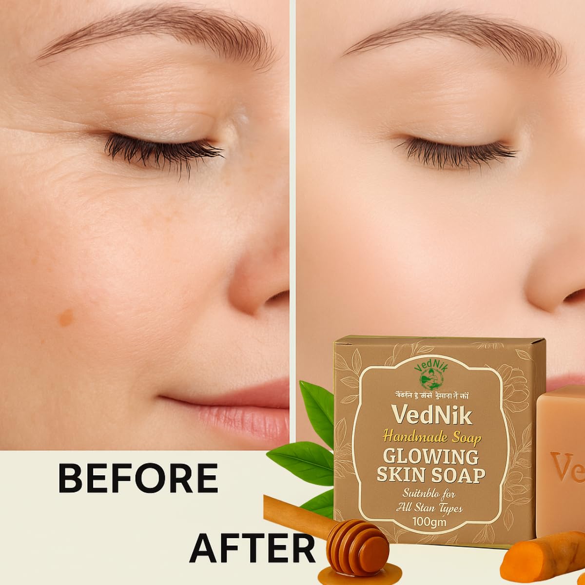 VedNik Glowing Skin Soap with Multani Mitti