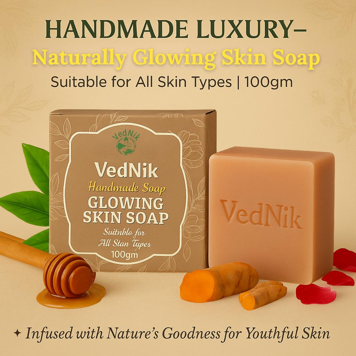 VedNik Glowing Skin Soap with Multani Mitti