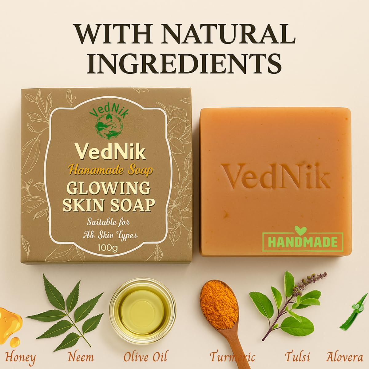 VedNik Glowing Skin Soap with Multani Mitti